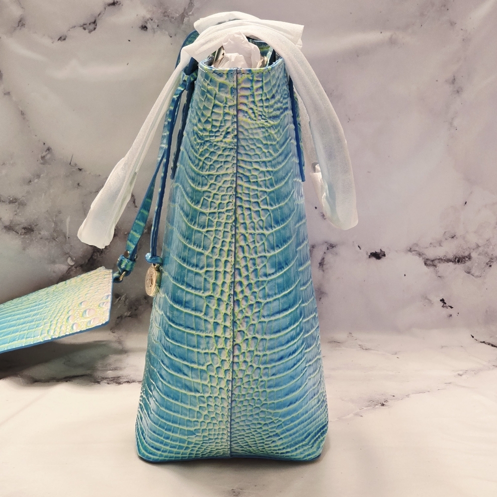 Brahmin Brooke Tote Bag in Cotton Candy Ombre Melbourne Leather w/ Zipper Pouch - Picture 9 of 14